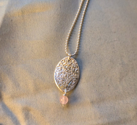 Antique embossed ellipses necklace